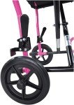 Compact Folding Steel Transit Wheelchair - Pink