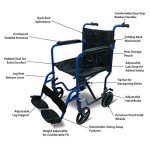 Lightweight Folding Aluminium Wheelchair with Brakes