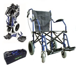 Lightweight Folding Transit Wheelchair with Handbrakes