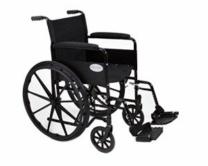 Lightweight Folding Sport Wheelchair - Black, 18"/20" Seat