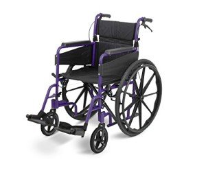 Lightweight Foldable Purple Self-Propelled Wheelchair