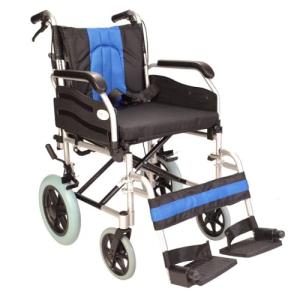 Lightweight Folding Aluminium Transit Wheelchair with Handbrakes
