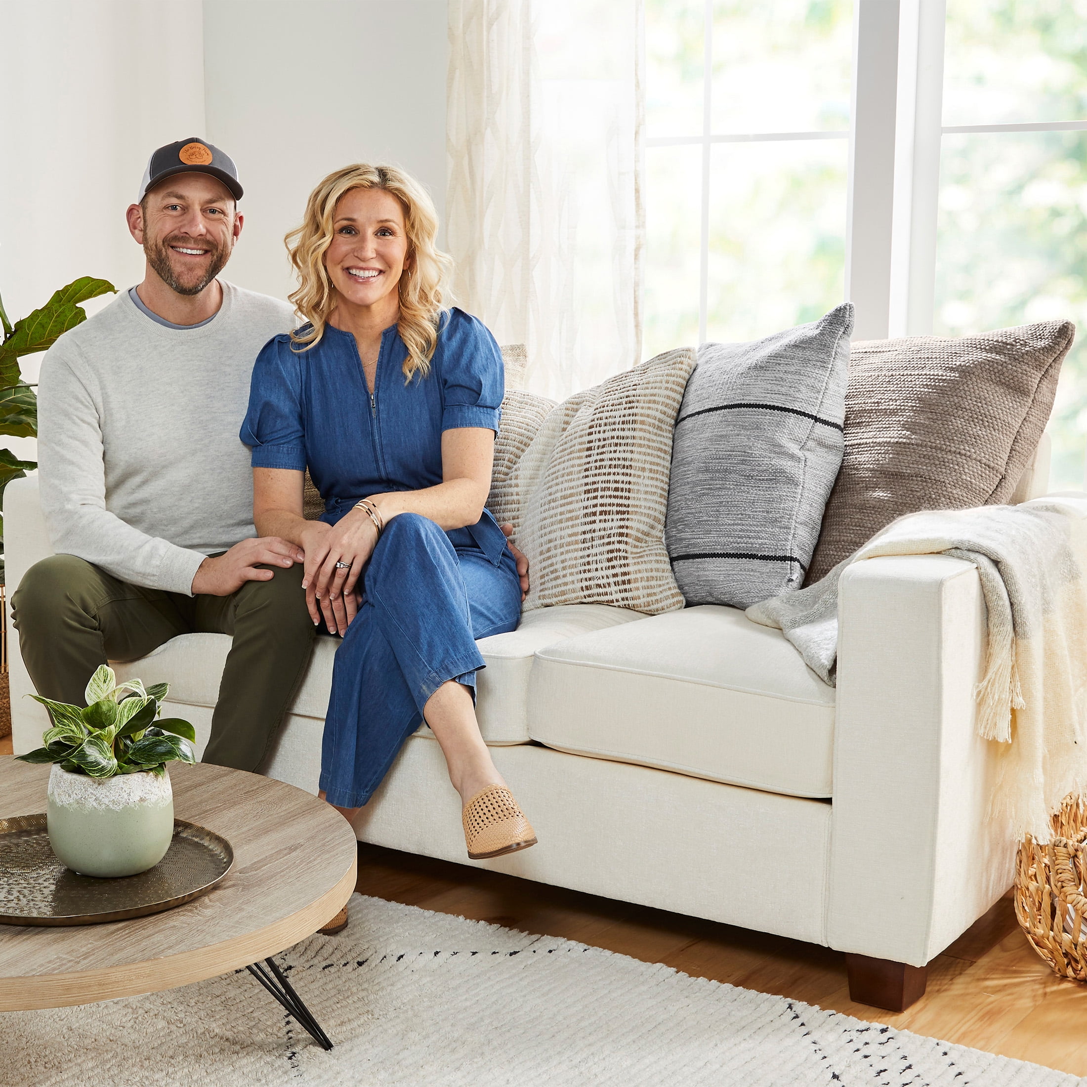 Beige Oversized Oblong Pillow by Dave & Jenny Marrs