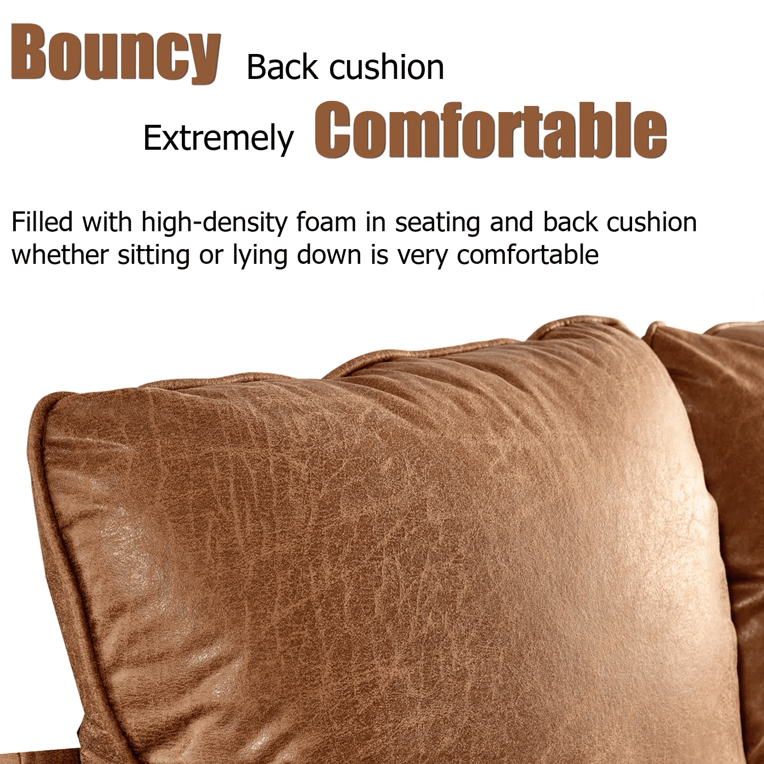 Homfa Modern 3-Seater Camel Sofa