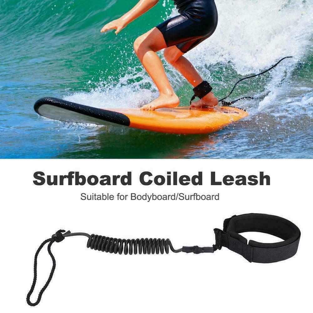 Paddleboard Leash - 10ft Coiled Leg Rope with Ankle Cuff