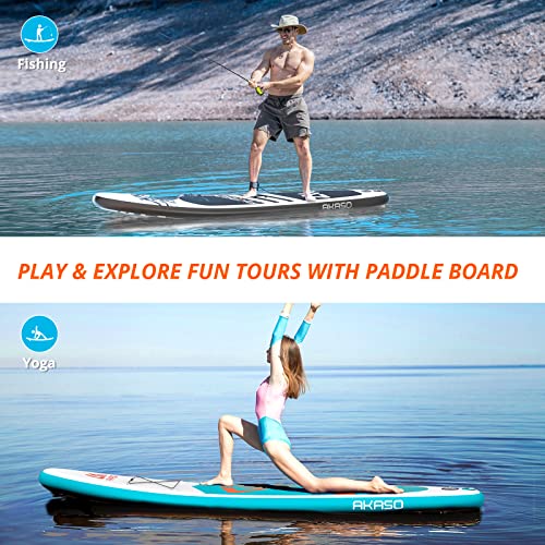 AKASO Inflatable Yoga Stand-Up Paddleboard Bundle
