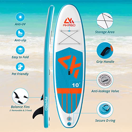 AKASO Inflatable Yoga Stand-Up Paddleboard Bundle