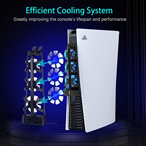 PS5 Cooling Fan with LED and Extra USB Port