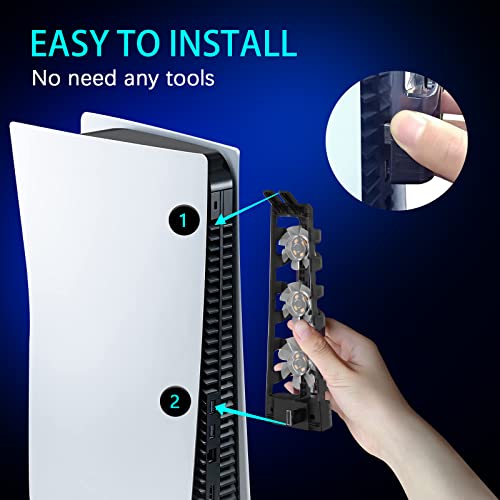 PS5 Cooling Fan with LED and Extra USB Port