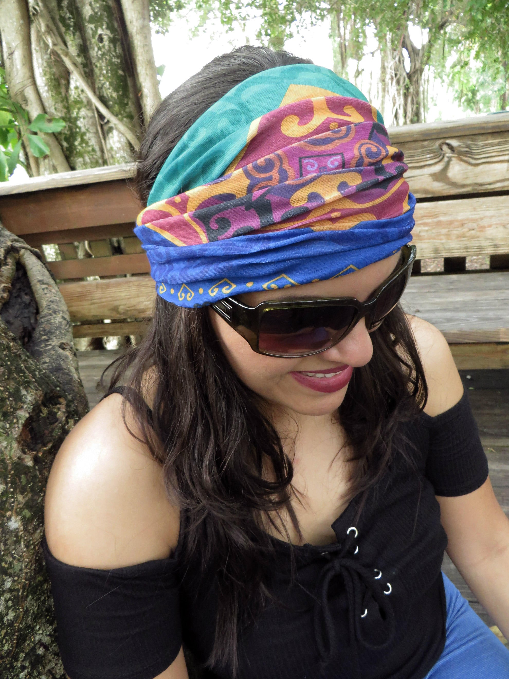 Boho Yoga Headband - Wide Turban