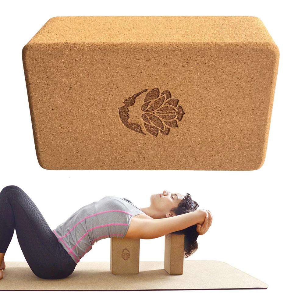 Cork Wood Yoga Brick for Support & Fitness