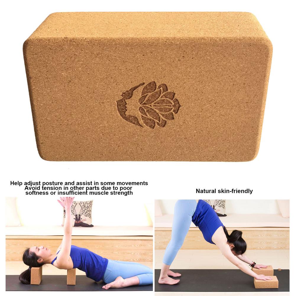 Cork Wood Yoga Brick for Support & Fitness