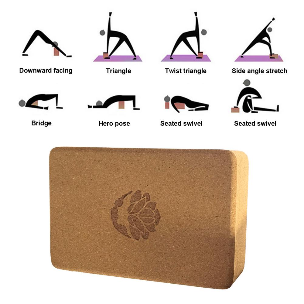 Cork Wood Yoga Brick for Support & Fitness