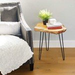 WELLAND Natural Edge End Table, Wood Side Table, Nightstand, Plant Stand 20.5" Tall，Unique desktop