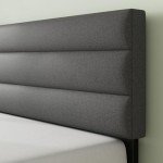 ZINUS Full Piper Upholstered Platform Bed with Horizontal Paneled Headboard, Wooden Slat Support, No Box Spring Needed, Easy Assembly, Eco Friendly Packaging, Dark Grey