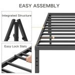 COMASACH Queen Bed Frame Heavy Duty,18" Black Metal Platform Bed Frame,Sturdy Steel Frame,No Box Spring Needed,Noise-Free,Easy Assembly