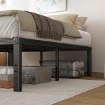 COMASACH Queen Bed Frame Heavy Duty,18" Black Metal Platform Bed Frame,Sturdy Steel Frame,No Box Spring Needed,Noise-Free,Easy Assembly