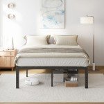 COMASACH Queen Bed Frame Heavy Duty,18" Black Metal Platform Bed Frame,Sturdy Steel Frame,No Box Spring Needed,Noise-Free,Easy Assembly