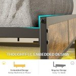 Full Bed Frame with Storage Charging Station Headboard, Smart LED Light, Metal Platform Bed No Box Spring Required, Easy Assembly, Noise Free