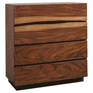 Coaster Home Furnishings Winslow Farmhouse Wood Live Edge 4-Drawer Bedroom Chest of Drawers Chiffonier Clothing Storage Cabinet Bedroom Armoire Tall Dresser Organizer Unit Smokey Walnut 223255