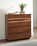 Coaster Home Furnishings Winslow Farmhouse Wood Live Edge 4-Drawer Bedroom Chest of Drawers Chiffonier Clothing Storage Cabinet Bedroom Armoire Tall Dresser Organizer Unit Smokey Walnut 223255