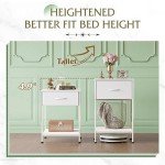 WLIVE White Nightstand, Night Stand with Fabric Storage Drawer and Open Wood Shelf, Small End Side Table, Bedside Table for Bedroom, Dorm, Easy Assembly, 25.03" Height