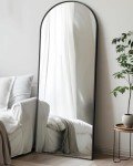 Full Length Mirror, 58"x19" Arch Floor Mirror, Floor Standing Freestanding Arch Full Body Mirror with Stand for Bedroom, Hanging Mounted for Living Room Cloakroom, Black