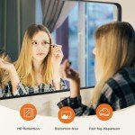 Sweetcrispy Black Bathroom Vanity Mirror for Wall, 22x30 Inch Metal Framed Wall Mirror Farmhouse Rectangle, Anti-Rust, Tempered Glass, Hangs Horizontally or Vertically