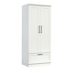 Sauder HomePlus Wardrobe/Storage Cabinet, Spacious Hidden Storage, Wardrobe Armoire, 29.1x20.9x71.2 - Soft White Finish