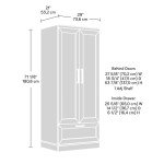 Sauder HomePlus Wardrobe/Storage Cabinet, Spacious Hidden Storage, Wardrobe Armoire, 29.1x20.9x71.2 - Soft White Finish