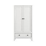 Panana 2 Door Wardrobe, Armoire with Drawer for Bedroom (White)