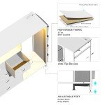 Espelism Dresser for Bedroom with Clothes Rack Side Pockets White 5 Drawers Dresser with Charging Station LED Lights Sturdy Steel Frame Wood Top Organizer Unit for Nursery Hallway Closet