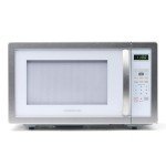 Farberware Countertop Microwave 1000 Watts, 1.1 cu ft - Microwave Oven With LED Lighting and Child Lock - Perfect for Apartments and Dorms - Easy Clean White, Platinum
