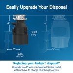 InSinkErator Badger 5 Garbage Disposal, Standard Series 1/2 HP Continuous Feed Food Waste Disposer, Black, Set of 1