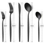 30-Piece Black Silverware Set, Flatware Set for 6, Food-Grade Stainless Steel Tableware Cutlery Set, Utensil Sets Kitchen Cutlery for Home Office Restaurant Hotel