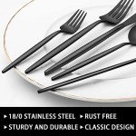 30-Piece Black Silverware Set, Flatware Set for 6, Food-Grade Stainless Steel Tableware Cutlery Set, Utensil Sets Kitchen Cutlery for Home Office Restaurant Hotel