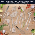 Home Hero Silicone Kitchen Utensils Set, Silicone Cooking Utensils Set, Dishwasher Safe Stainless Steel, Silicone Utensils For Cooking, Spatula Set Silicone Heat Resistant (26 Pcs - Stone)