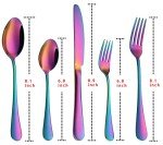 VANDBAO Rainbow Flatware Cutlery Silverware Set 20 Pieces, Stainless Steel Colorful Utensils, Tableware Set Service for 4, Include Knife/Fork/Spoon, Reusable, Mirror Polished, Dishwasher Safe