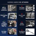 Home Hero Silicone Kitchen Utensils Set, Silicone Cooking Utensils Set, Dishwasher Safe Stainless Steel, Silicone Utensils For Cooking, Spatula Set Silicone Heat Resistant (26 Pcs - Stone)