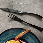 Culterman 20 Piece Black Flatware Silverware Cutlery Sets,unique modern look,Home & Kitchen Stainless Steel Dinnerware/Tableware/Utensils Set For 4,Include Knives/Forks/Spoons Dishwasher Safe