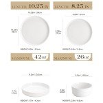 MALACASA 24 Pieces Porcelain Dinnerware Set, Modern White Dish Set for 6, Premium Serving Plates and Bowls Sets, Chip and Scratch Resistant Dishware Sets Kitchen Dishes Dining Ware Set, Series LEAH