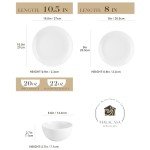 MALACASA 12 Pieces Gourmet Porcelain Dinnerware Sets, Modern White Dish Set for 4, Premium Serving Plates and Bowls Sets, Chip and Scratch Resistant Dishware Sets, Series AMELIA
