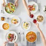 MALACASA 24 Pieces Porcelain Dinnerware Set, Modern White Dish Set for 6, Premium Serving Plates and Bowls Sets, Chip and Scratch Resistant Dishware Sets Kitchen Dishes Dining Ware Set, Series LEAH