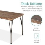 Best Choice Products 5-Piece Metal and Wood Indoor Modern Rectangular Dining Table Furniture Set for Kitchen, Dining Room, Dinette, Breakfast Nook w/ 4 Chairs - Drift Brown