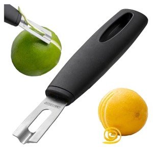 A Bar Above Premium Quality Channel Knife, Stainless Steel Bar Tool, Garnish for Cocktail Mixers, Lemon Zester, and Fruit Peeler, Professional Grade Bar Accessory, Stainless Steel
