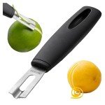 A Bar Above Premium Quality Channel Knife, Stainless Steel Bar Tool, Garnish for Cocktail Mixers, Lemon Zester, and Fruit Peeler, Professional Grade Bar Accessory, Stainless Steel