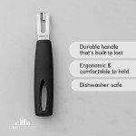 A Bar Above Premium Quality Channel Knife, Stainless Steel Bar Tool, Garnish for Cocktail Mixers, Lemon Zester, and Fruit Peeler, Professional Grade Bar Accessory, Stainless Steel