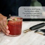 A Bar Above Premium Quality Channel Knife, Stainless Steel Bar Tool, Garnish for Cocktail Mixers, Lemon Zester, and Fruit Peeler, Professional Grade Bar Accessory, Stainless Steel