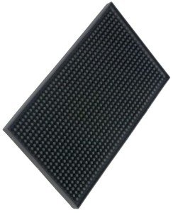 XieNie Bar Mat 6" x 12" Small Black, Coffee Mat for Home Bar, Bar Service Spill Mat for Cocktail Bartender Kitchen Countertop, PVC Counter Top Cup Mats Glasses Drying Mat, 1PCS