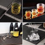XieNie Bar Mat 6" x 12" Small Black, Coffee Mat for Home Bar, Bar Service Spill Mat for Cocktail Bartender Kitchen Countertop, PVC Counter Top Cup Mats Glasses Drying Mat, 1PCS